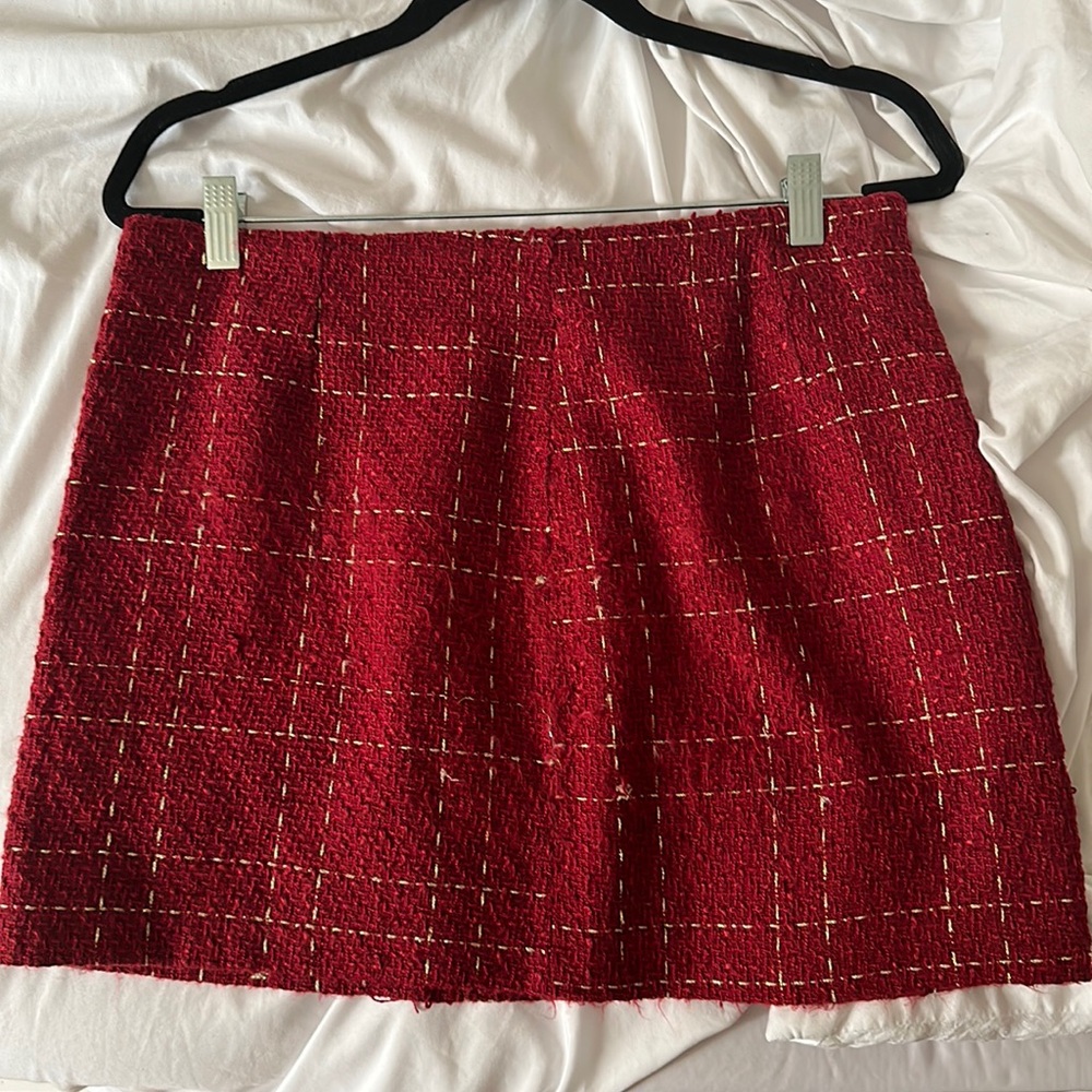 Red winter skirt